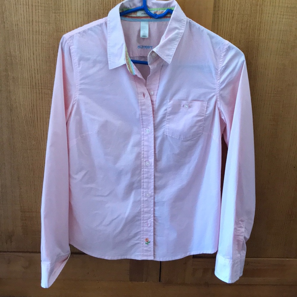 Old Navy Pink Gingham Button Down